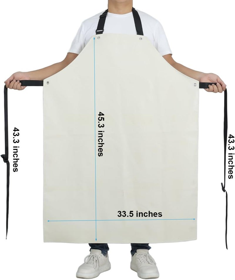 STPGIFC Thick Rubber Apron, Waterproof Apron Butcher Heavy Duty Chemical Resistant Adjustable Work Apron - Image 2
